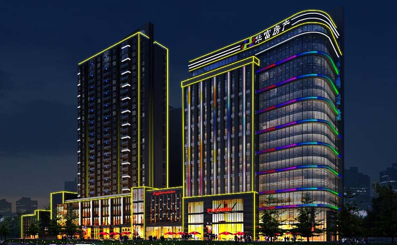 【四川】華富商業城線條燈亮化