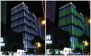 玻璃幕墻大廈亮化,DMX512線條燈做出滿意效果