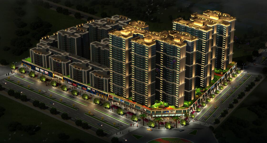 LED單色線條燈應用之樓盤小區亮化工程