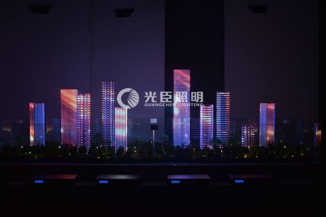 光臣智科亮化體驗館添加新元素，樓體聯動燈光秀沙盤展示
